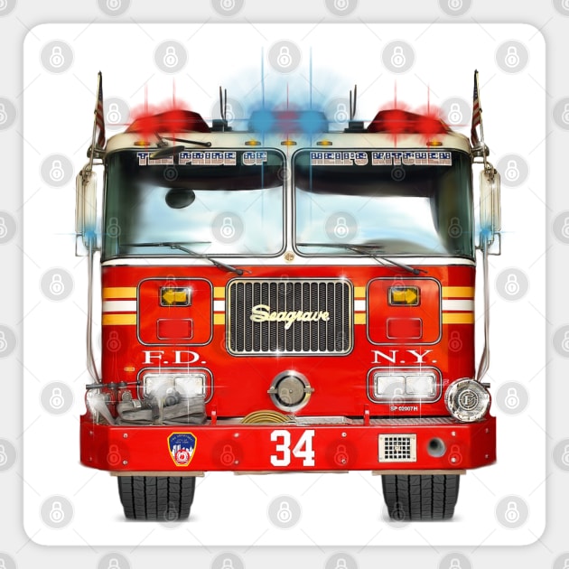 Legendary Hero Fire Truck Magnet by MotorManiac